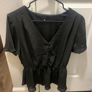Eclair Black Ruffled Blouse Women’s Medium